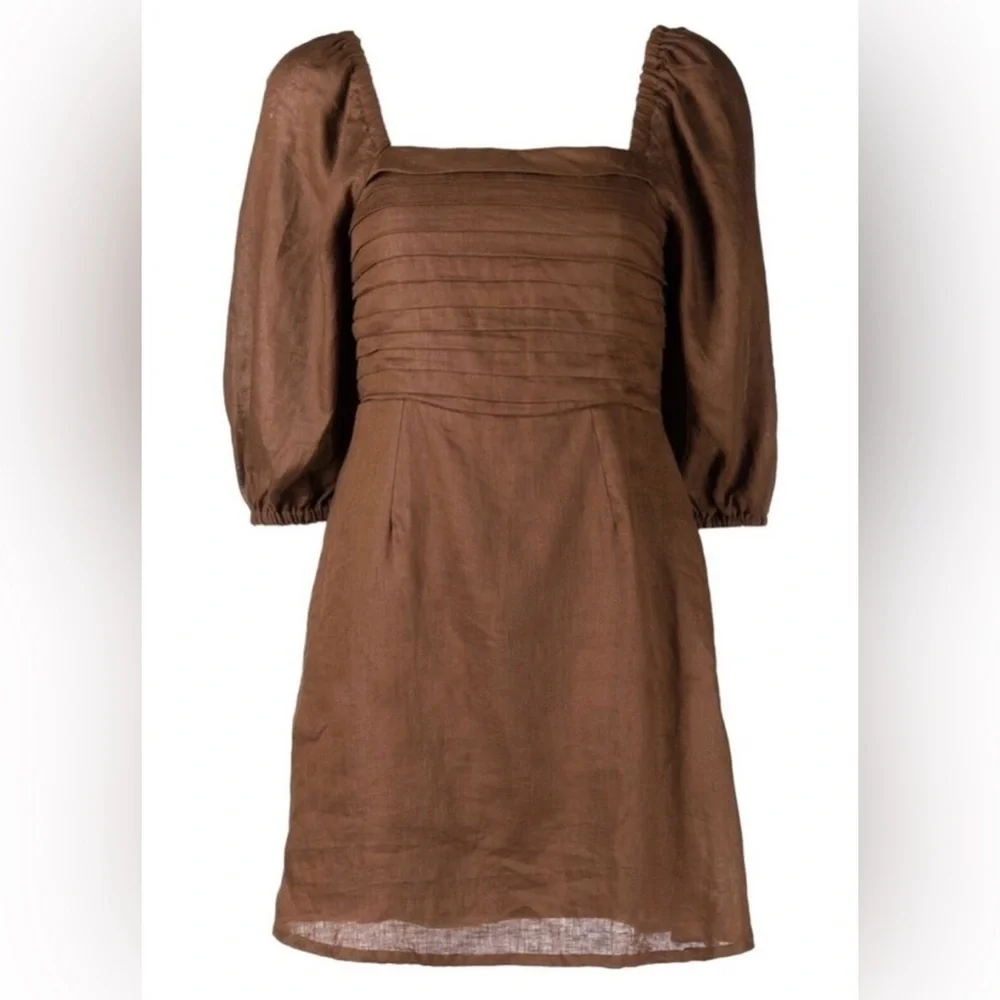 Faithfull The Brand Venezia Mini Dress Cinnamon Size S - Picture 3 of 16